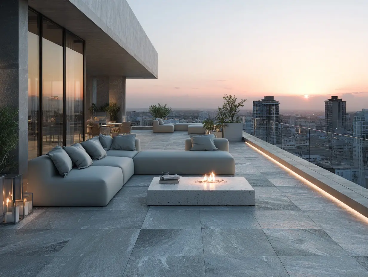 20mm exterior pavers laid on a terrace
