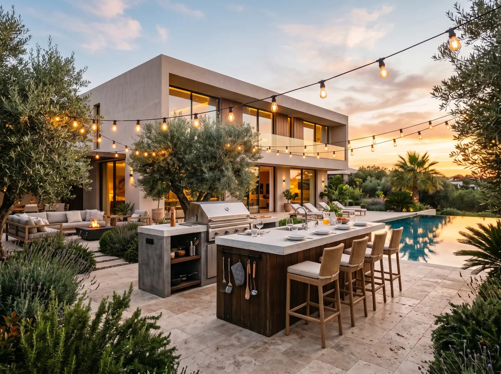 Villa terrace paving