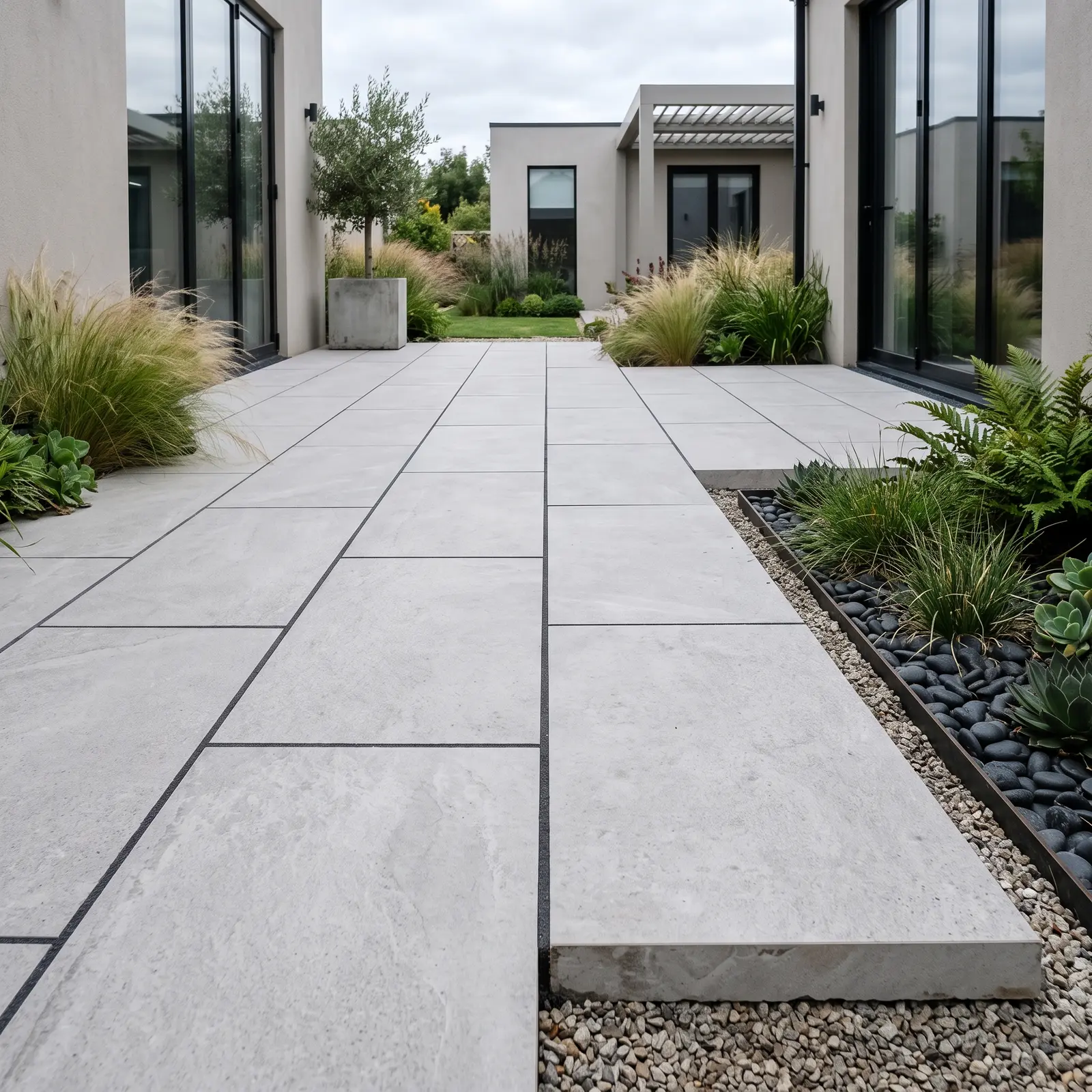 20mm exterior pavers laid in a commercial plaza